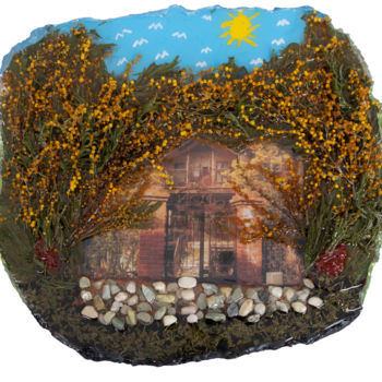 Artisanat intitulée "Mimosa House" par Nature'S Colors Art, Œuvre d'art originale, Décoration de maison