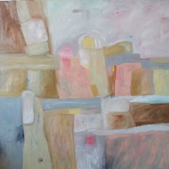 Schilderij getiteld "Morning steps 80x80…" door Erika Petunoviene Ayte, Origineel Kunstwerk, Olie