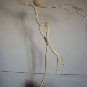 Sculpture intitulée "dance" par Aziz, Œuvre d'art originale, Bois