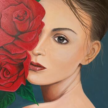 Peinture intitulée "Roses" par Azad Rustamov, Œuvre d'art originale, Acrylique Monté sur Châssis en bois