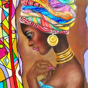 Painting titled "«Africa»" by Valeriia Azamat, Original Artwork, Oil