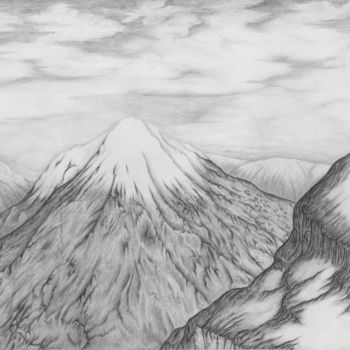 Drawing titled "Руины" by Azat Gm, Original Artwork, Pencil
