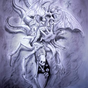 Рисунок под названием "Gate" - Azathoth, Подлинное произведение искусства, Карандаш