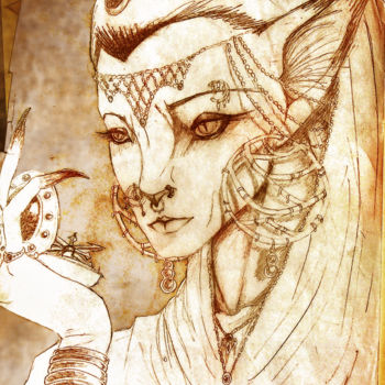Disegno intitolato "Razade" da Azathoth, Opera d'arte originale, Matita