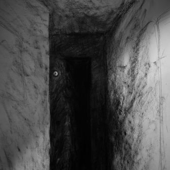 Рисунок под названием "Hide" - Azathoth, Подлинное произведение искусства, Древесный уголь