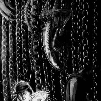 Dibujo titulada "chains 3" por Azathoth, Obra de arte original, Lápiz