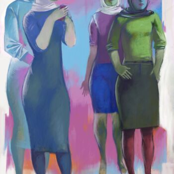 Peinture intitulée "Conversation of the…" par Azeriman, Œuvre d'art originale, Acrylique