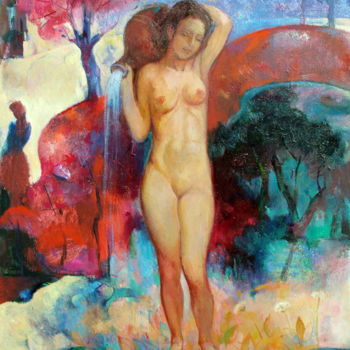 Painting titled "Outdoors" by Azeriman, Original Artwork, Oil