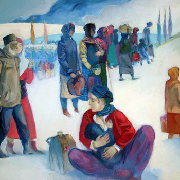 Malarstwo zatytułowany „Refugees” autorstwa Azeriman, Oryginalna praca, Akryl