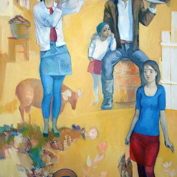 Pintura titulada "Family of fisher" por Azeriman, Obra de arte original, Acrílico