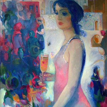 Malarstwo zatytułowany „The girl with a jui…” autorstwa Azeriman, Oryginalna praca, Akryl
