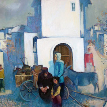 Pittura intitolato "Refugees-1" da Azeriman, Opera d'arte originale, Acrilico