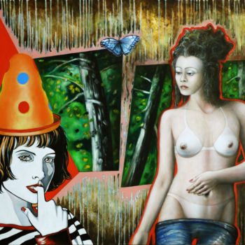 Painting titled "DuoFemale" by Andreas Zimmermann, Original Artwork, Oil