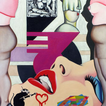 Картина под названием "Späte Liebe  I  Amo…" - Andreas Zimmermann, Подлинное произведение искусства, Масло Установлен на кар…