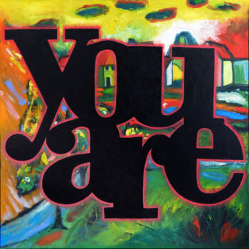 Painting titled "you are no. 2_1" by Andreas Zimmermann, Original Artwork, Oil Mounted on Cardboard