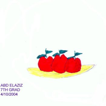 Drawing titled "APPLE" by Abd Elaziz Arabiat, Original Artwork