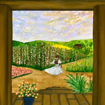 Painting titled "Jardin d’Été" by Aziza Siankam, Original Artwork, Acrylic