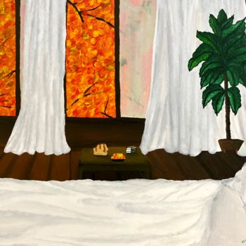 Pintura titulada "Matin d’Automne" por Aziza Siankam, Obra de arte original, Acrílico