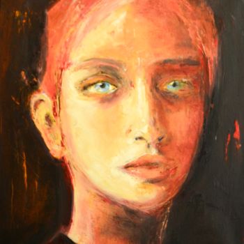 Painting titled "Amanda" by Azra Descoins, Original Artwork, Oil