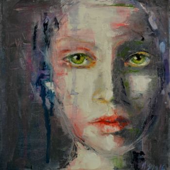 Painting titled "Aurora" by Azra Descoins, Original Artwork, Oil