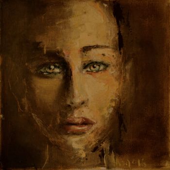 Painting titled "Assa" by Azra Descoins, Original Artwork, Oil