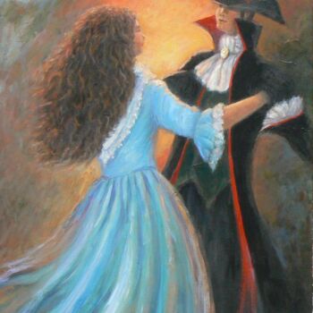 Painting titled "Ensorcelée (Le beau…" by Azucena, Original Artwork, Oil Mounted on Wood Stretcher frame