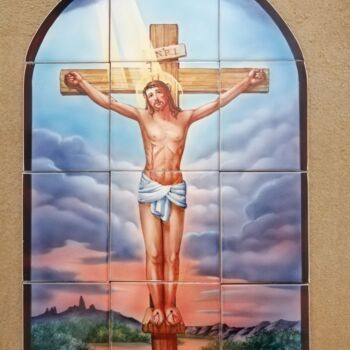 Cristo na Cruz em azulejo portugues / portuguese tiles