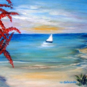 Pintura titulada "MAR Y VELERO" por Mary Carmen Diez Colorado, Obra de arte original