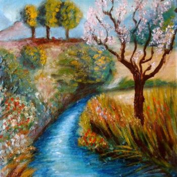 Painting titled "EL ALMENDRO" by Mary Carmen Diez Colorado, Original Artwork