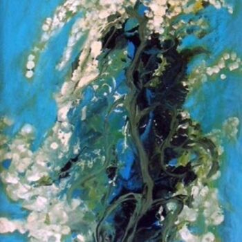 Painting titled "FLORES 7" by Mary Carmen Diez Colorado, Original Artwork