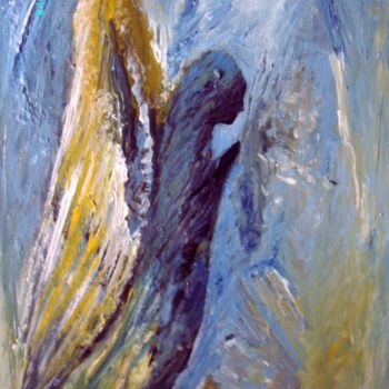 Painting titled "ANGEL DE AZUL" by Mary Carmen Diez Colorado, Original Artwork