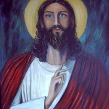 Pintura intitulada "JESUS" por Mary Carmen Diez Colorado, Obras de arte originais