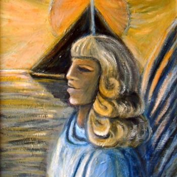 Malarstwo zatytułowany „ANGEL DORADO” autorstwa Mary Carmen Diez Colorado, Oryginalna praca
