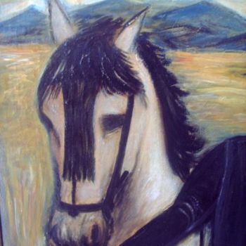 Pintura intitulada "El caballo andaluz." por Mary Carmen Diez Colorado, Obras de arte originais