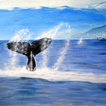 Peinture intitulée "baleine-Air" par Azd, Œuvre d'art originale
