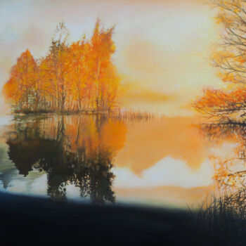 Картина под названием "Le Lac de Vassivièr…" - B. Alexis, Подлинное произведение искусства, Масло