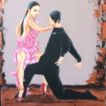 Malerei mit dem Titel "Samba" von Chrystèle Bloyet, Original-Kunstwerk, Acryl