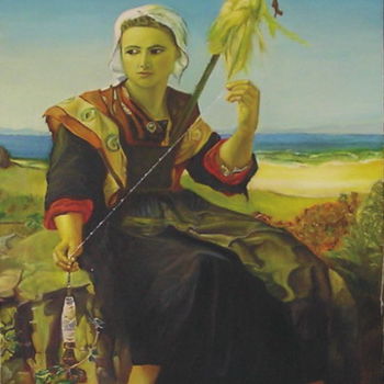 Painting titled "GIRL" by B.H. Daniel, Original Artwork