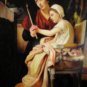 Painting titled "PRAYING" by B.H. Daniel, Original Artwork