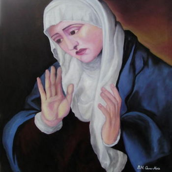 Painting titled "MATER DOLOROSA with…" by B.H. Oana-Maria, Original Artwork