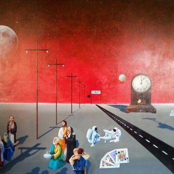 Pittura intitolato "Reverse in Time, My…" da Dr B Kandar, Opera d'arte originale, Acrilico