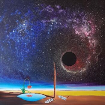 Peinture intitulée "Black hole, a place…" par Dr B Kandar, Œuvre d'art originale, Acrylique