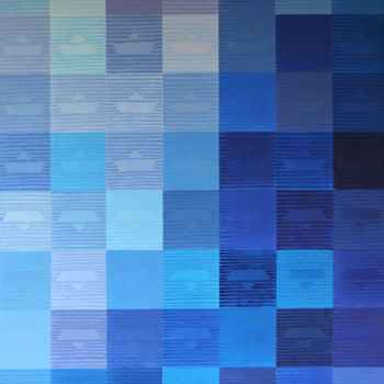Картина под названием "spektrum III" - Bozena Krecisz, Подлинное произведение искусства, Акрил Установлен на Деревянная рама…