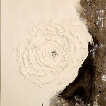 Painting titled "FLEUR" by B.L, Original Artwork, Plaster