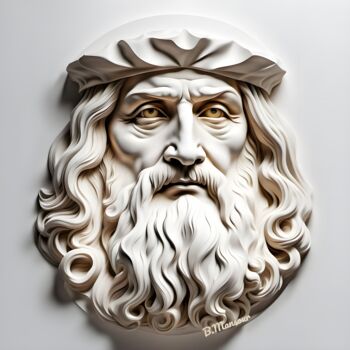 Digital Arts titled "Leonardo da Vinci" by B.Mansour, Original Artwork, AI generated image