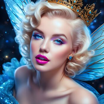 Digital Arts titled "Marilyn Monroe Queen" by B.Mansour, Original Artwork, AI generated image