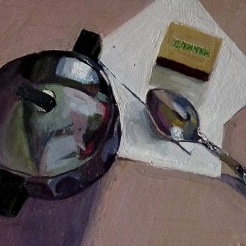 Pintura titulada "натюрморт с сахарни…" por Nikita Belyi, Obra de arte original, Oleo
