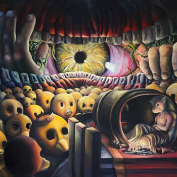 Peinture intitulée "Diogenēs dream" par Ba Mo Ccai, Œuvre d'art originale, Huile