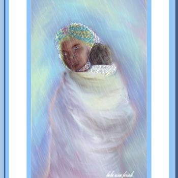 Painting titled "Sous la pluie" by Ferial Baba Aissa, Original Artwork
