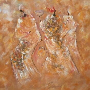 Картина под названием "Diaaba" - Babacar Niang, Подлинное произведение искусства, Акрил Установлен на Деревянная рама для но…